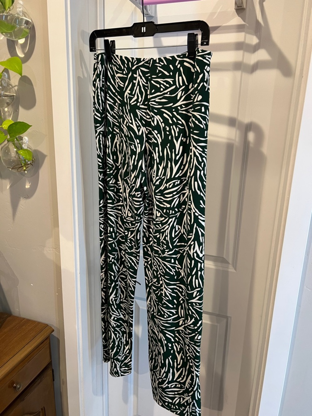 Alfani Forest Green & White Abstract Wide-Leg Pants - Picture 3 of 5
